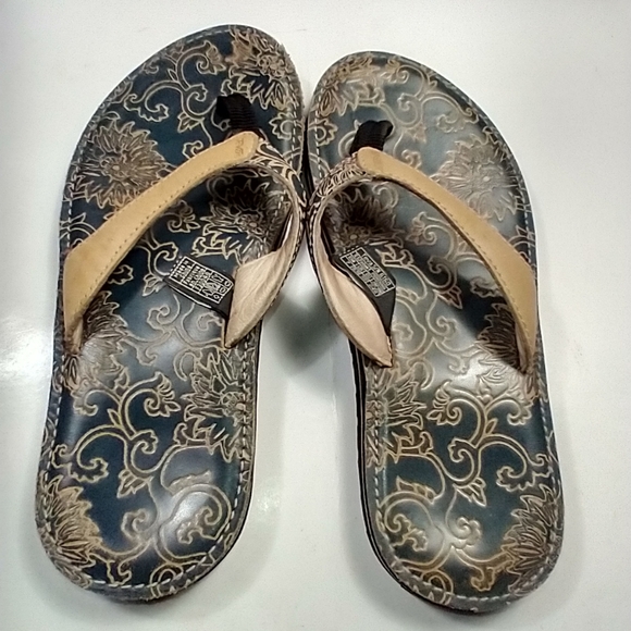 Teva Habit River Floral Leather Sandals Women's sz 7 (6160) - Picture 7 of 9